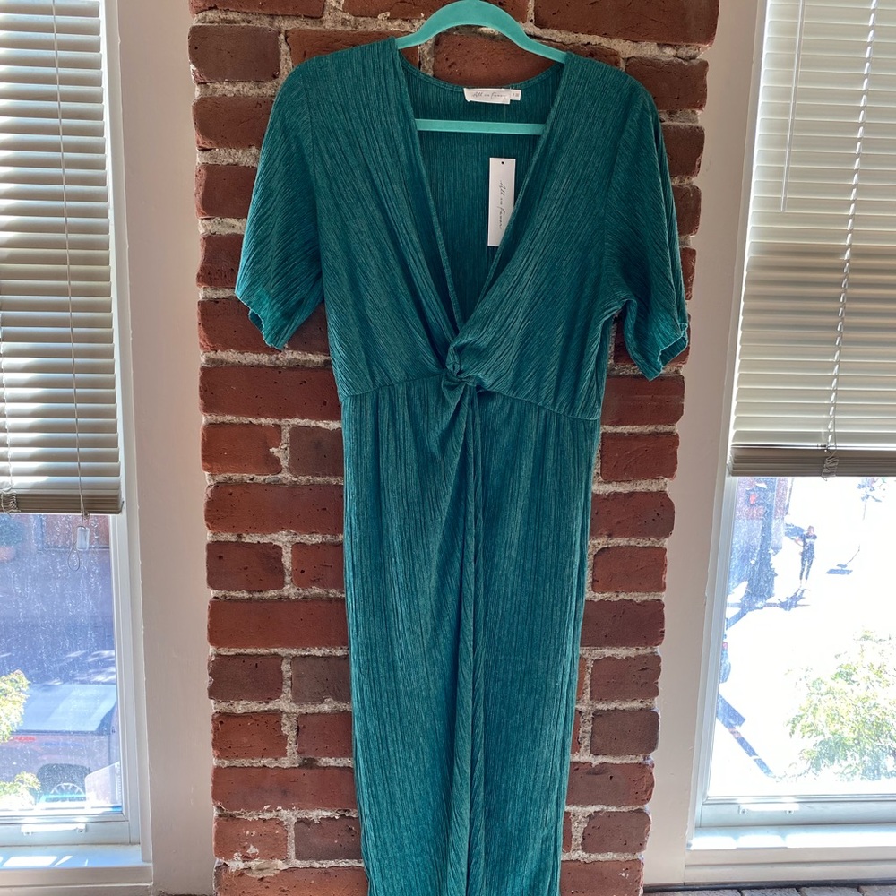 All in Favor Teal Midi Dress
